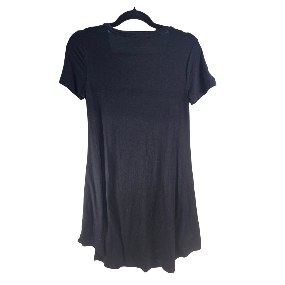 Lulus Black V Neck Short Sleeve Pocket T Shirt Dress Size L - Picture 2 of 5